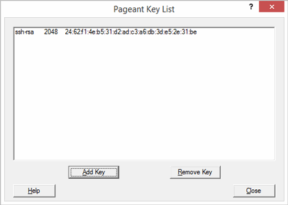 Pageantmit hinzugefügtem Schlüssel