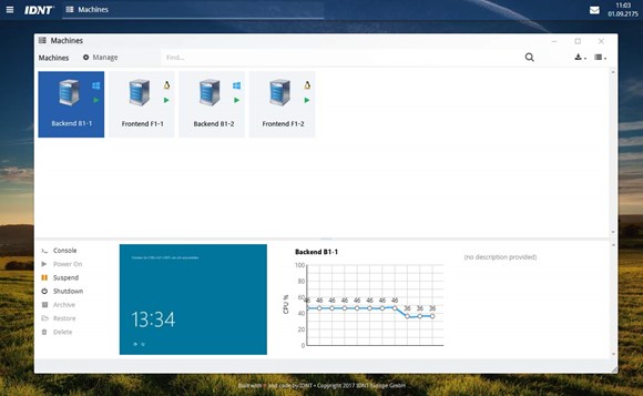 Dynamische aktualisierung von Konsolen Screenshot und CPU-Auslastung in Zusammenfassung der Maschinenverwaltung