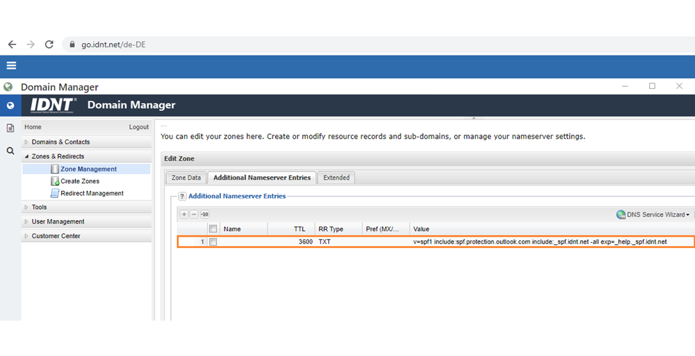 Add SPF Record to Zone File