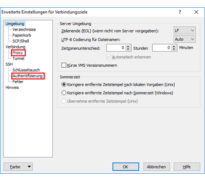 WinSCP SCP Shell Einstellungen