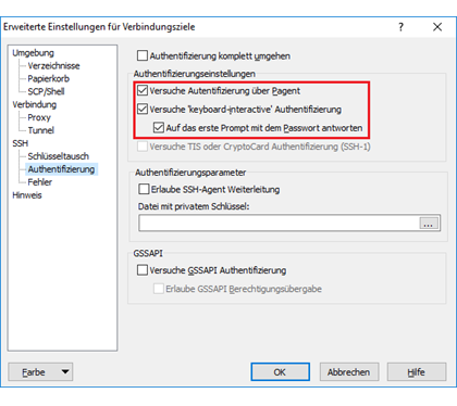 WinSCP SSH Agent aktivieren